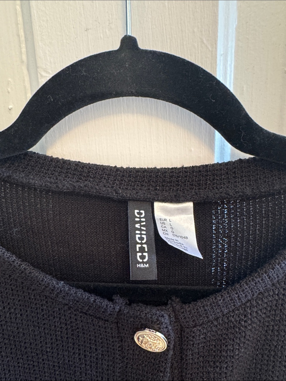 H&M // Black Knit Cardigan with Gold Buttons - Picture 2 of 4